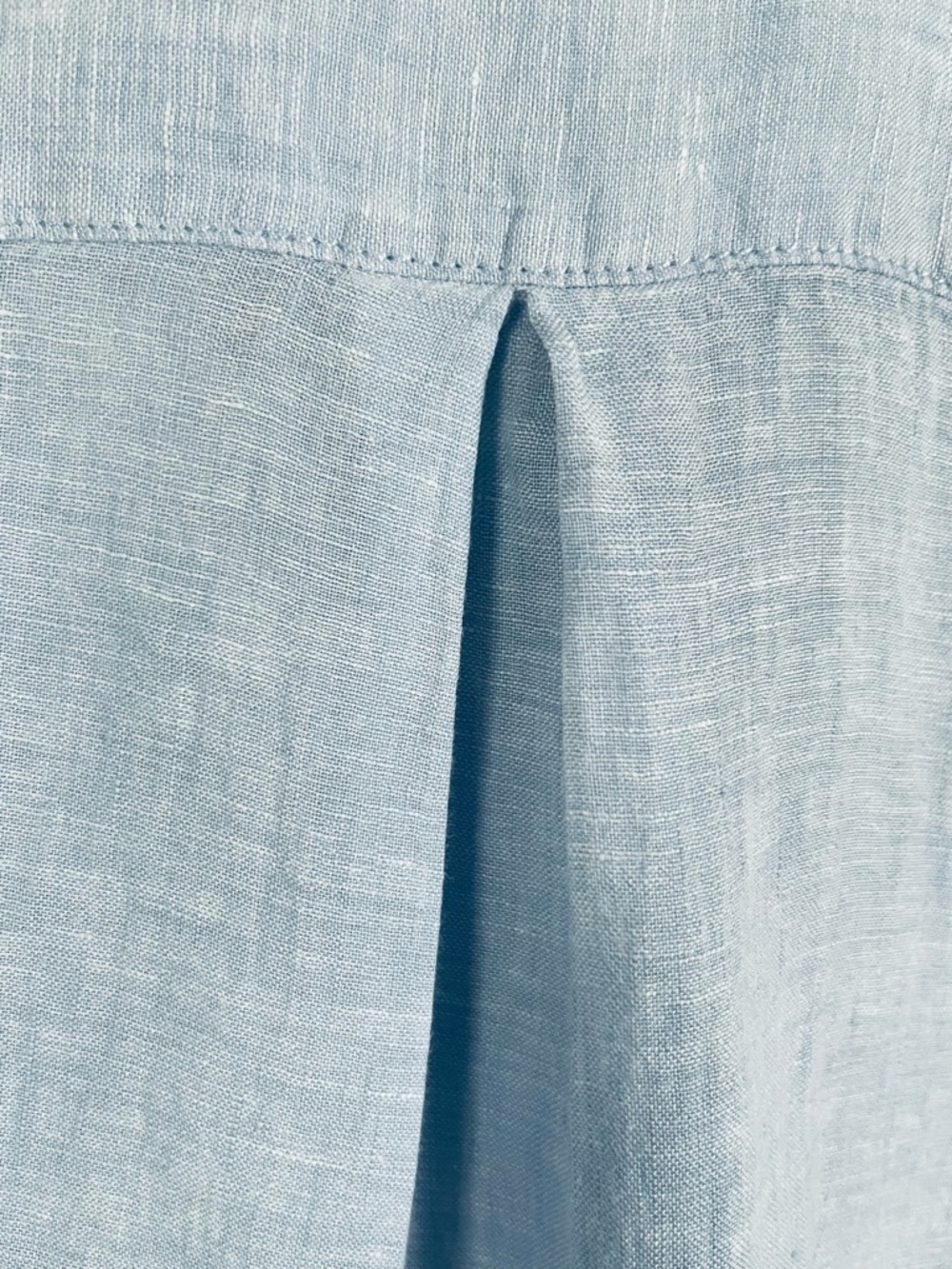 Tahari Oversized Light Blue 100% Linen Cap Sleeve Tunic Shirt - Picture 4 of 8